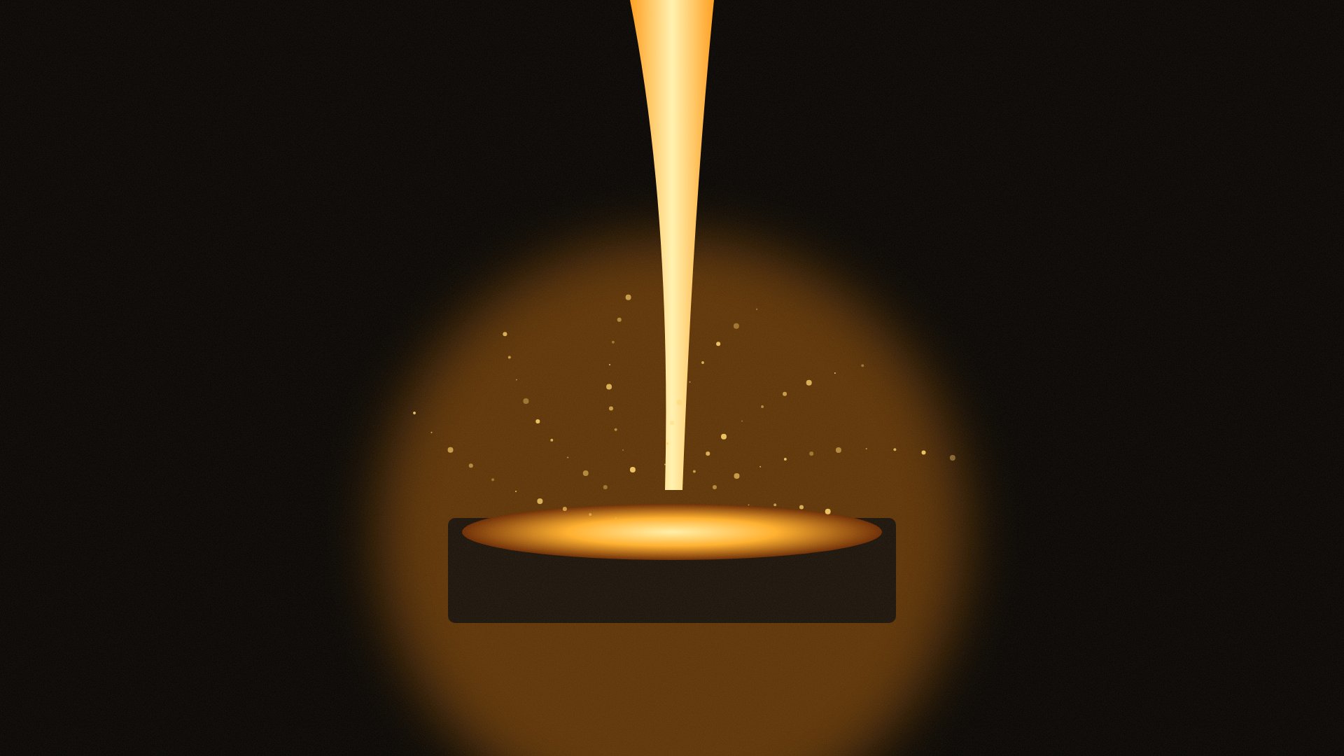 Molten gold being poured